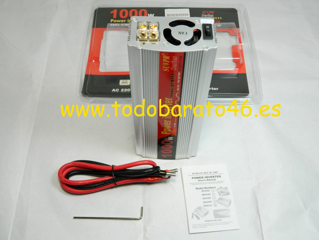 Transformador de corriente de 12v - 220v hasta 1000w + toma usb