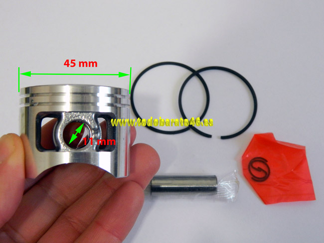 Pistón para motosierra 52cc con 45mm de diámetro , Linea Hd, german kraft mas modelos