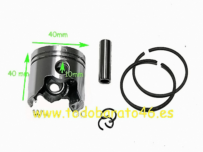 Pistón para desbrozadora de diametro 40mm para marcas linea hd, garland, 43cc