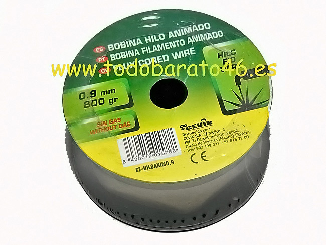 Bobina de hilo de soldadora sin gas de 800gr de 0,9mm para marcas como style germany, berlan, linea hd, german kraft