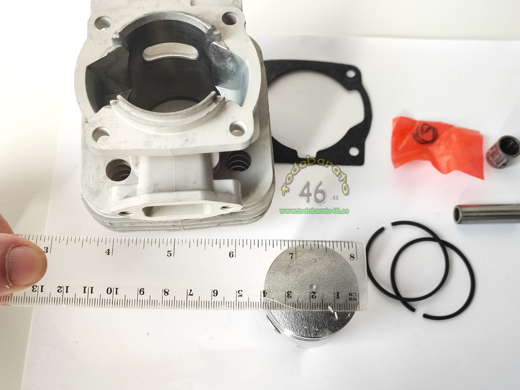 Kit cilindro-pistón 40mm para desbrozadora de 43cc; Voltor 2240, linea hd, style, mitshubishi, garland