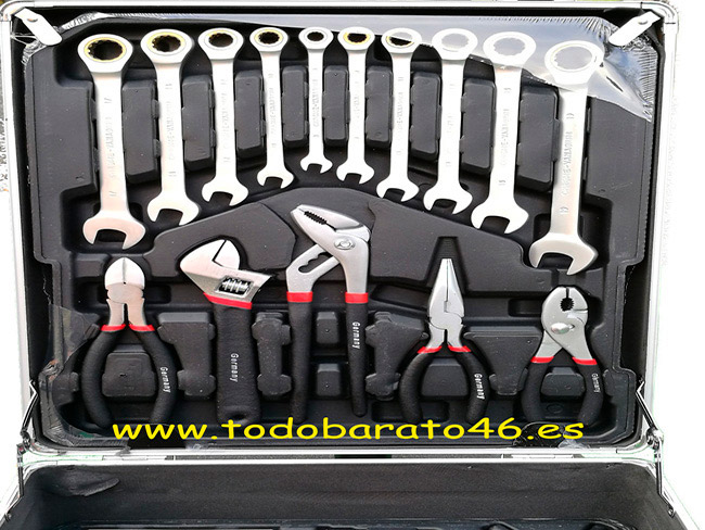 Maletín de Herramientas con Caja de Aluminio y Ruedas - 196 Piezas para Bricolaje